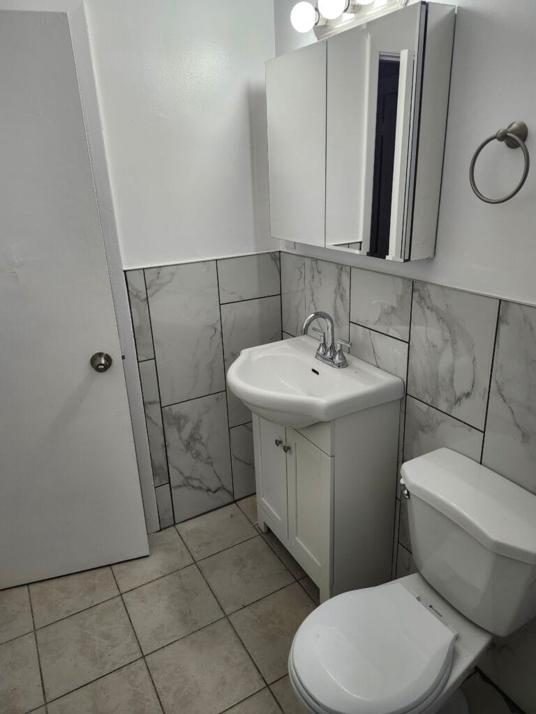 Bathroom renovation with tile and vanity Toronto – MT Renovations